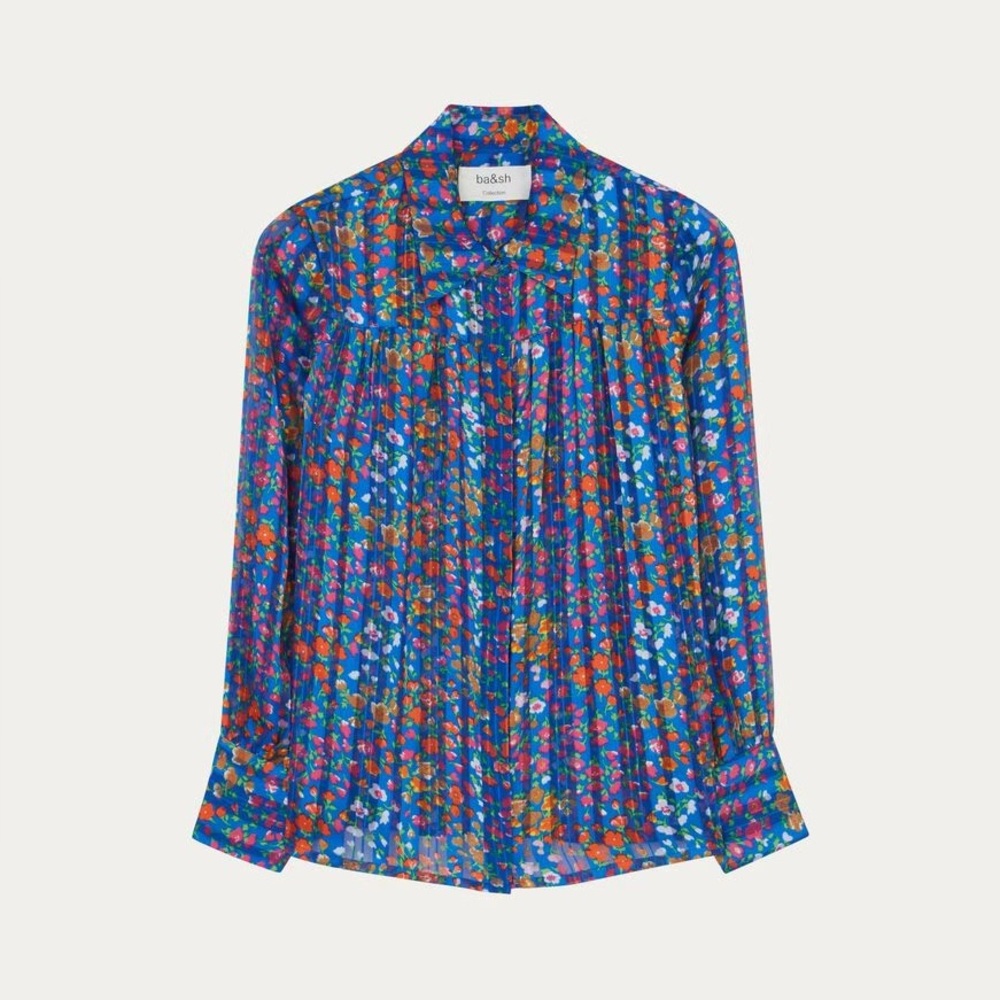 Ba&Sh Rive Blue Button Down Blouse - Picture 6 of 10